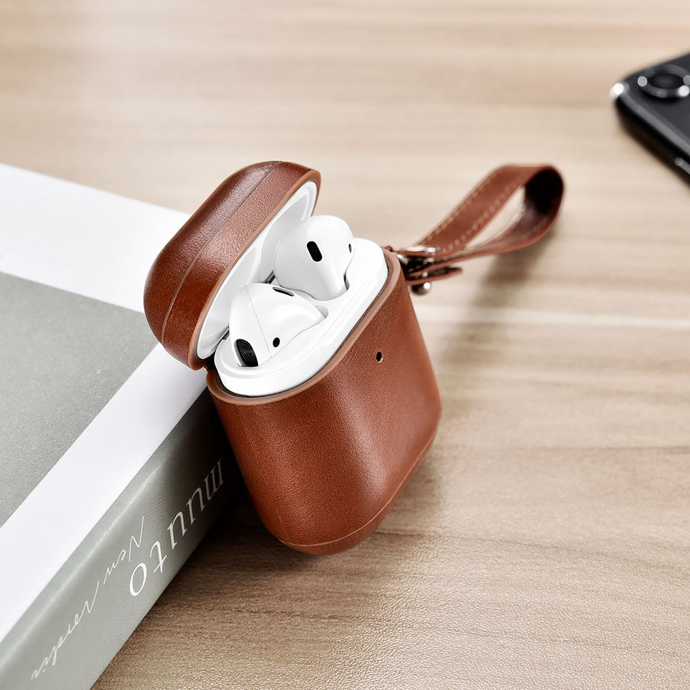 Leather AirPods Case for Apple Bluetooth Earbuds