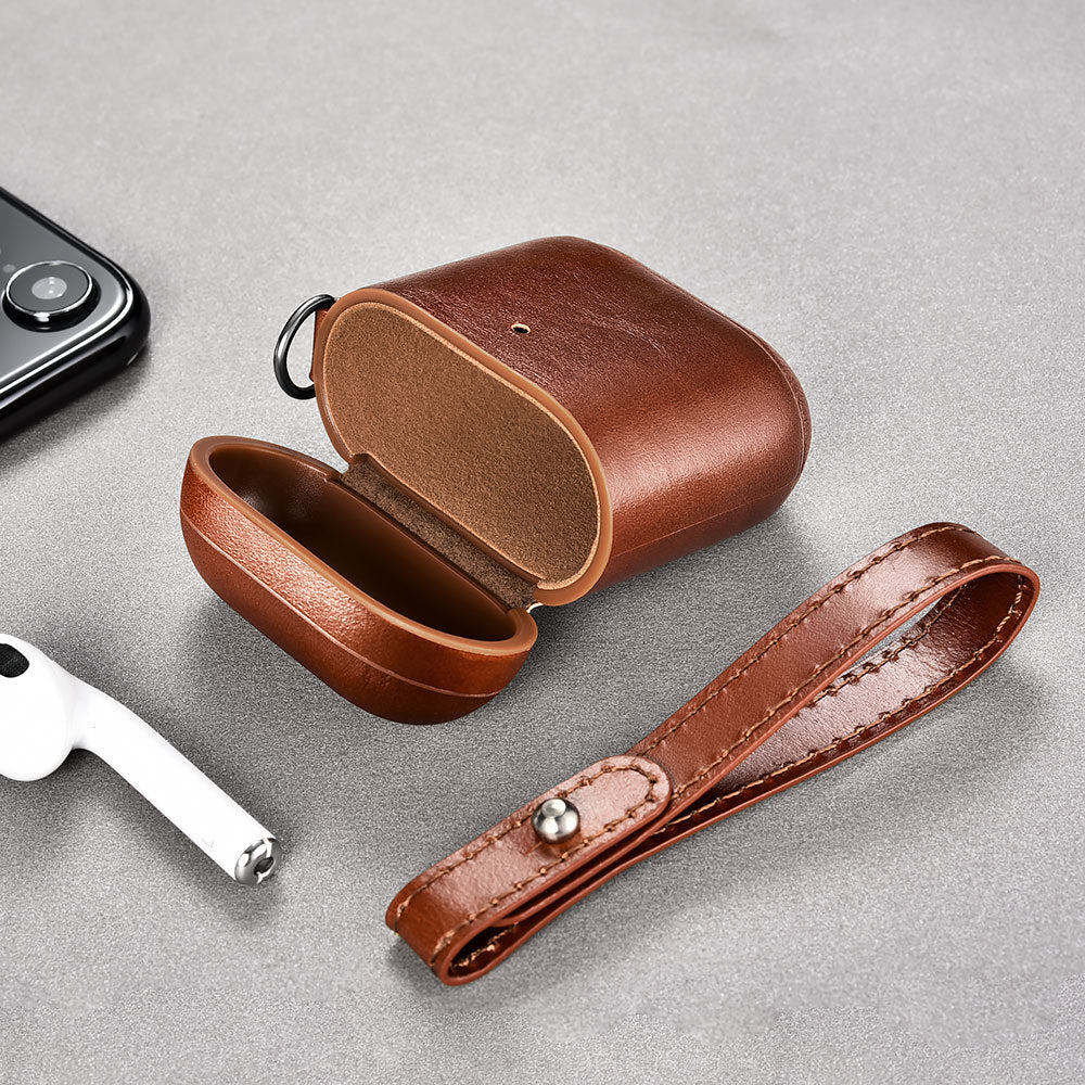 Leather AirPods Case for Apple Bluetooth Earbuds