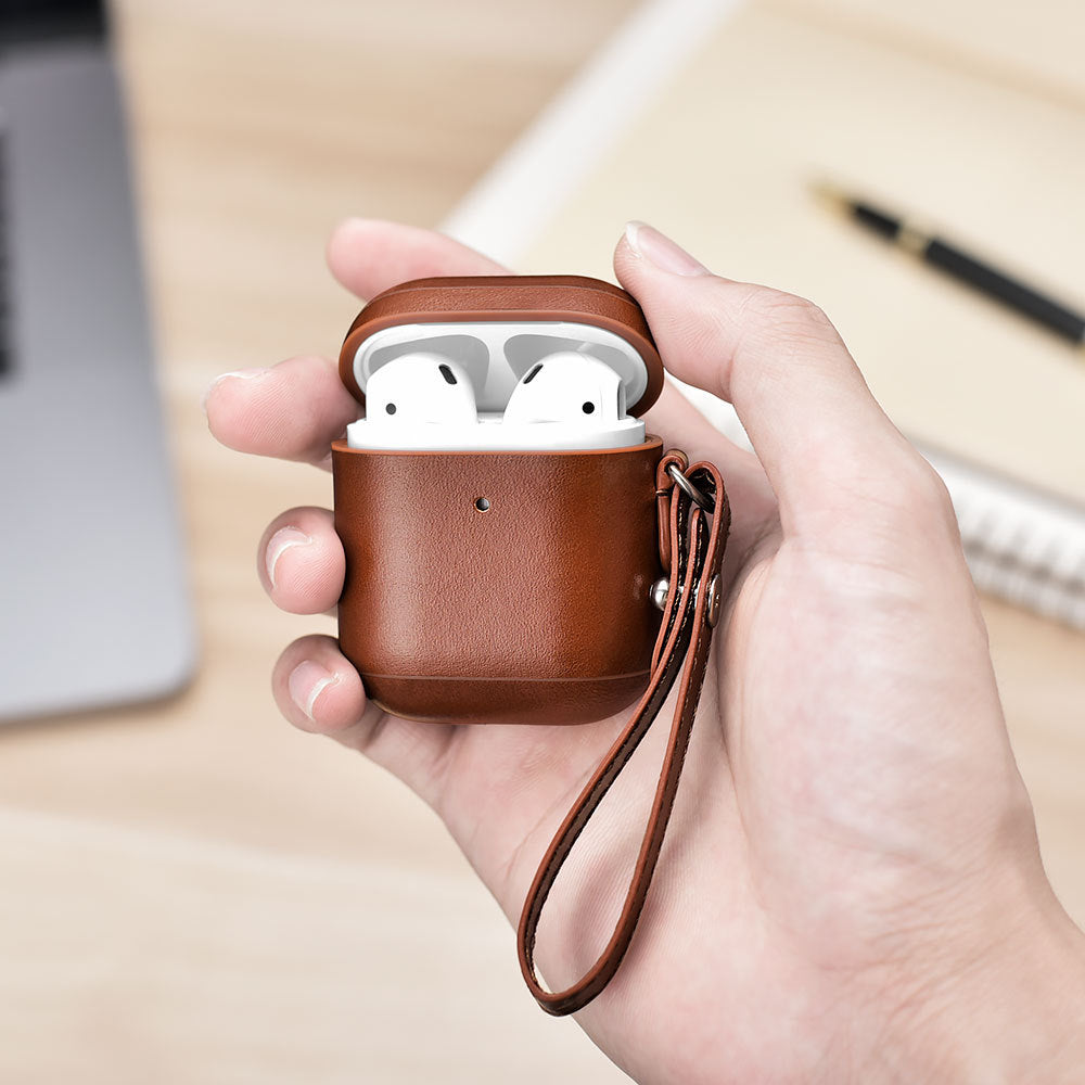 Leather AirPods Case for Apple Bluetooth Earbuds
